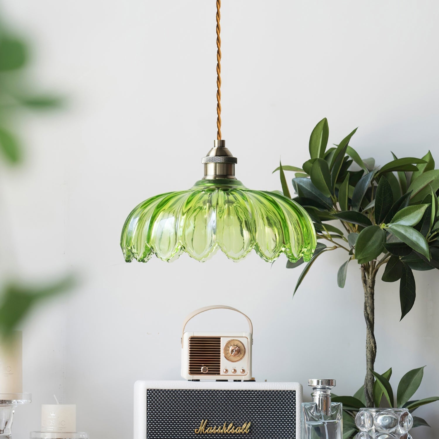 Limea Green Glass Flower Pendant Light - Neutralighting