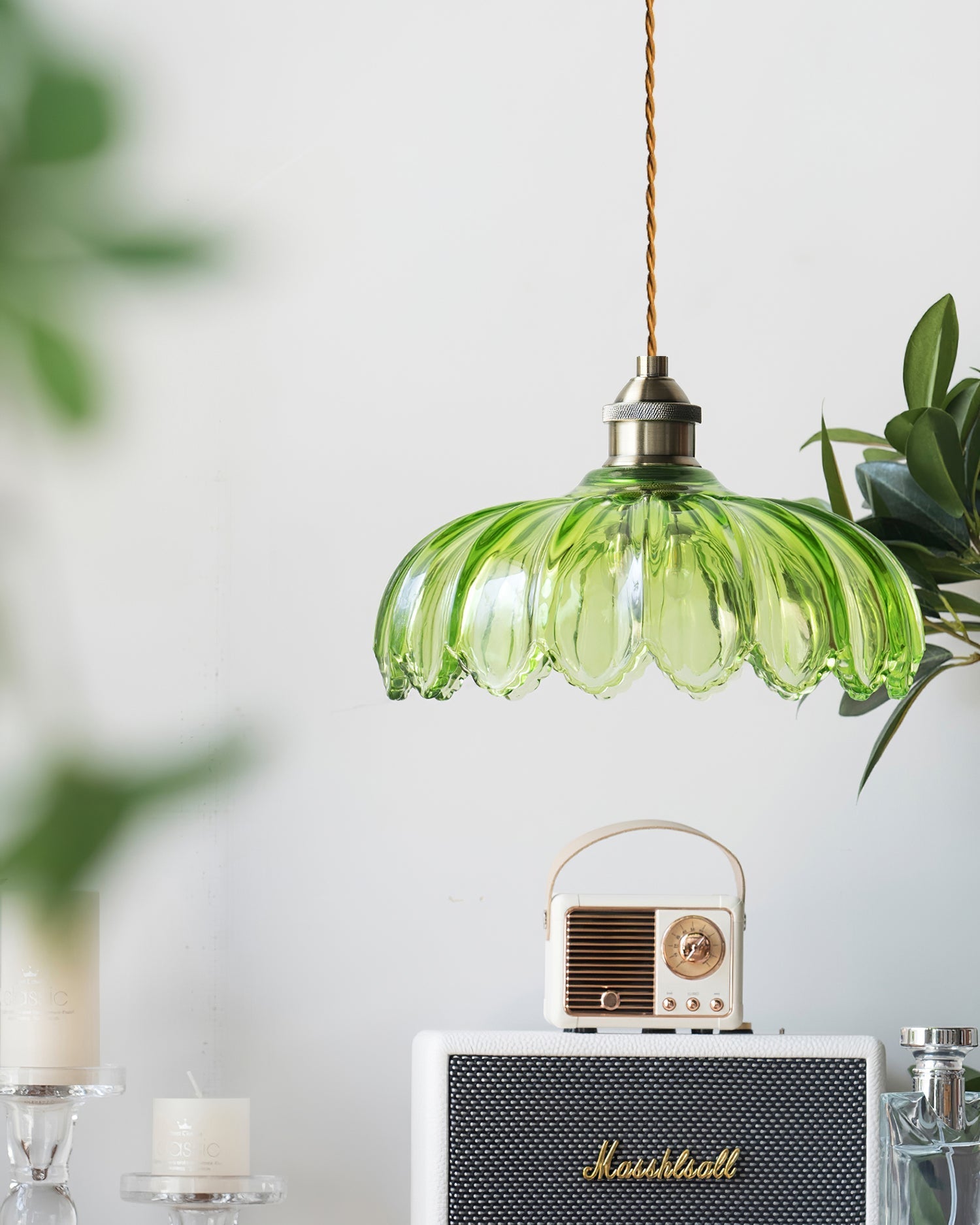 Limea Green Glass Flower Pendant Light - Neutralighting