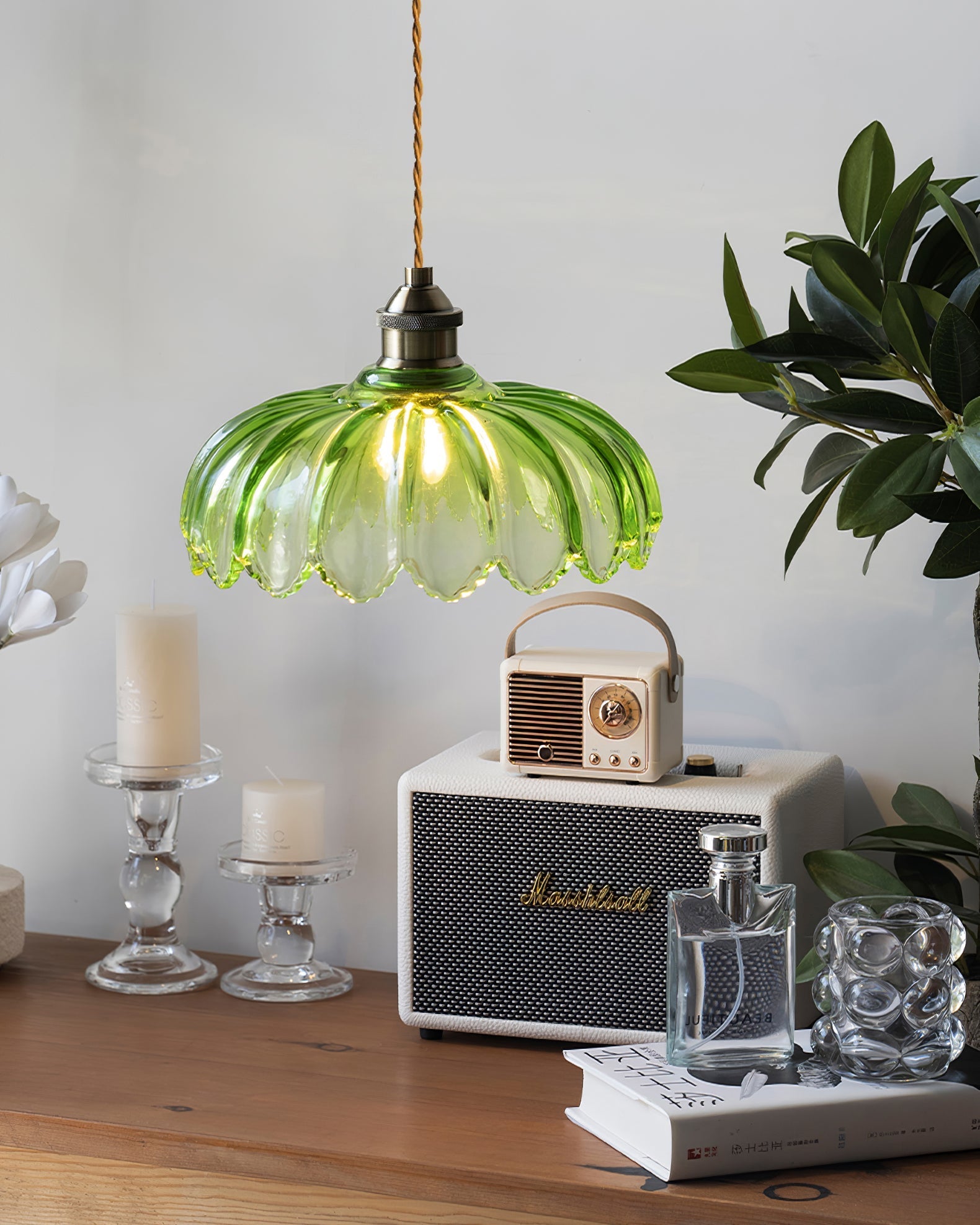 Limea Green Glass Flower Pendant Light - Neutralighting