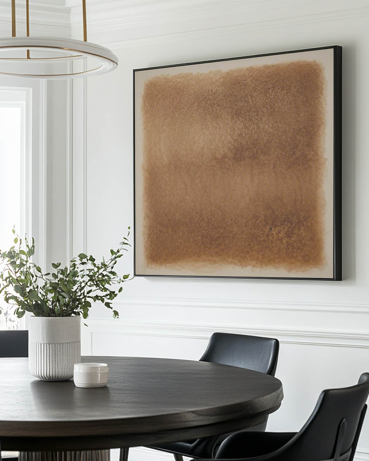 Warm‑Brown‑Taupe Square Gradient Minimalist Abstract Textured Artwork