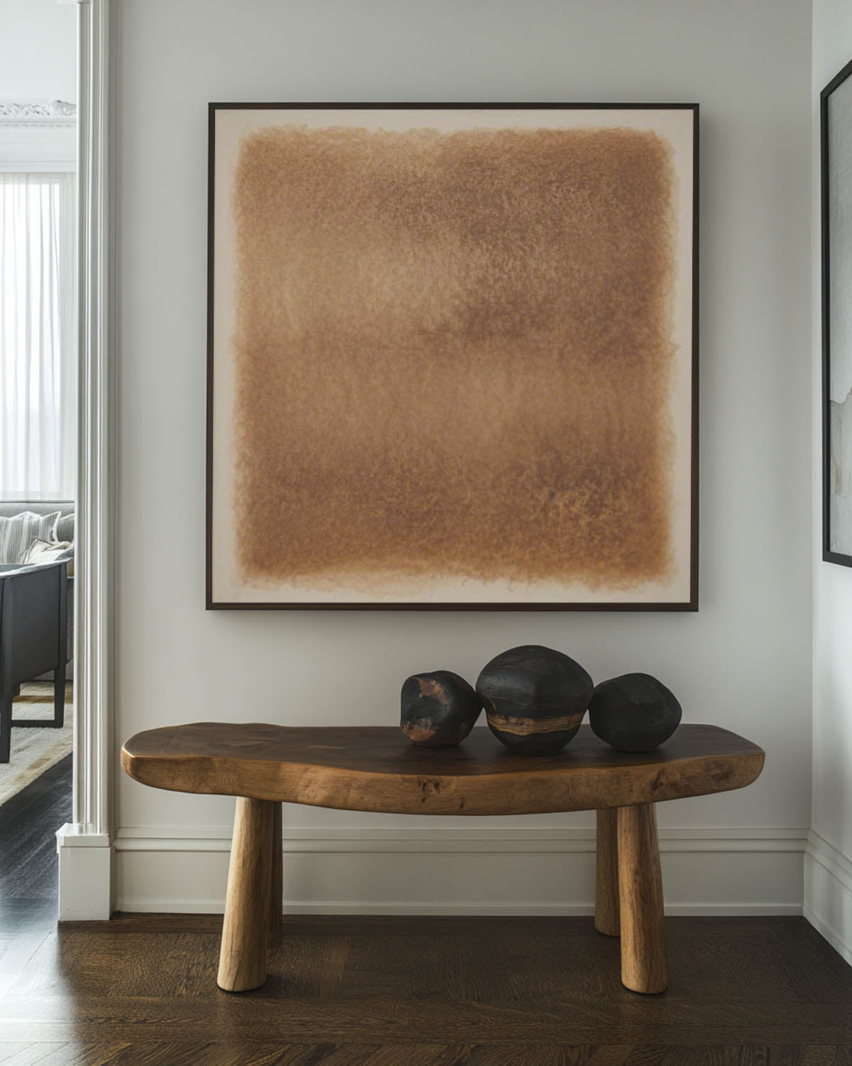 Warm‑Brown‑Taupe Square Gradient Minimalist Abstract Textured Artwork