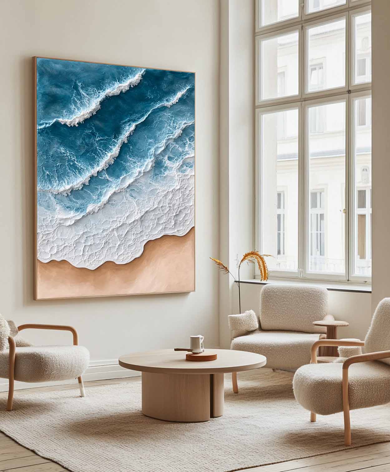 Ocean Waves Coastal Beach Oil Painting
