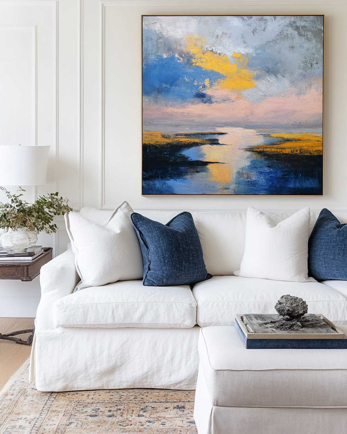 Abstract River Landscape Oil Painting