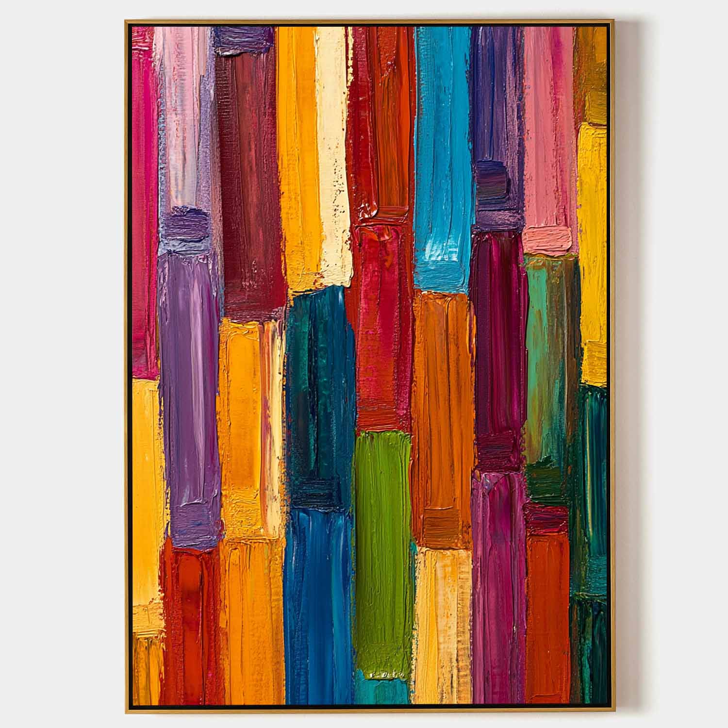 Stripe Neo-Expressionist Oil Painting