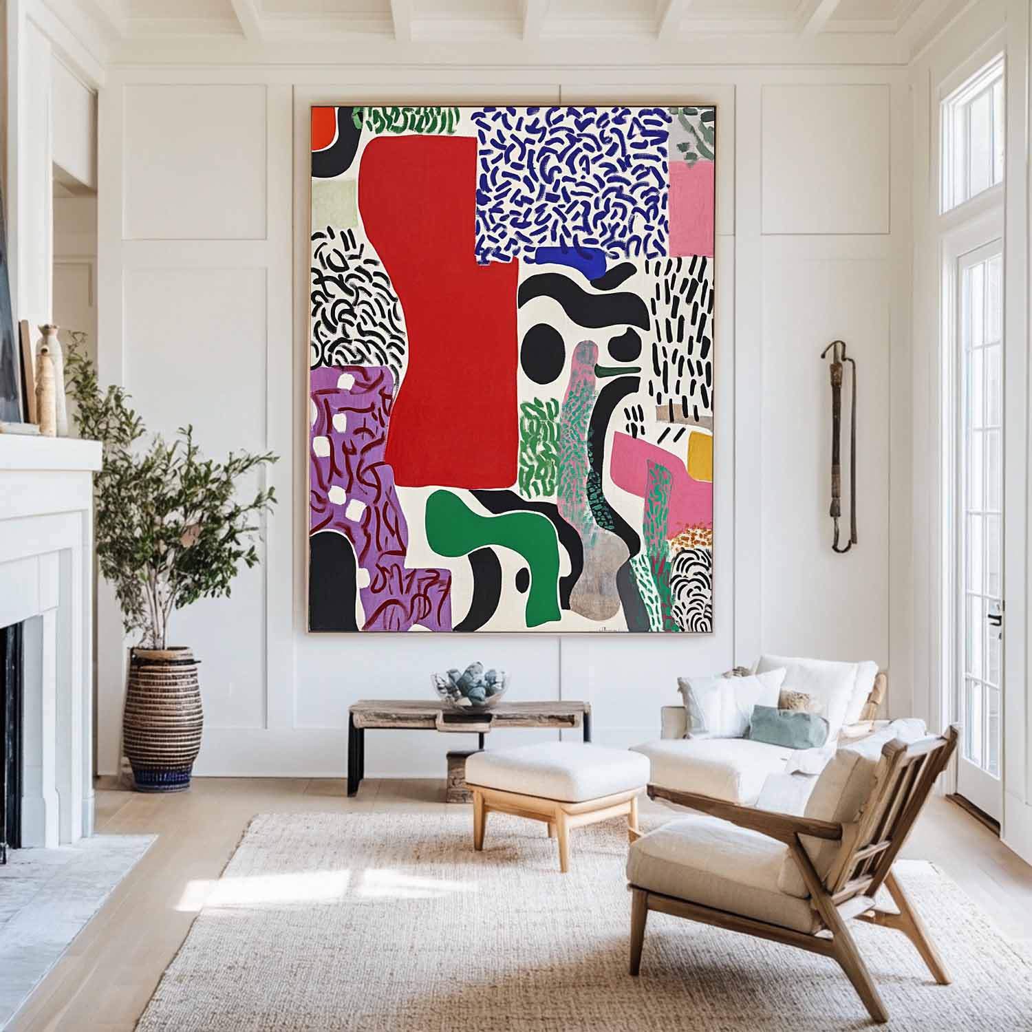 Mixed Pattern Abstract Oil Painting