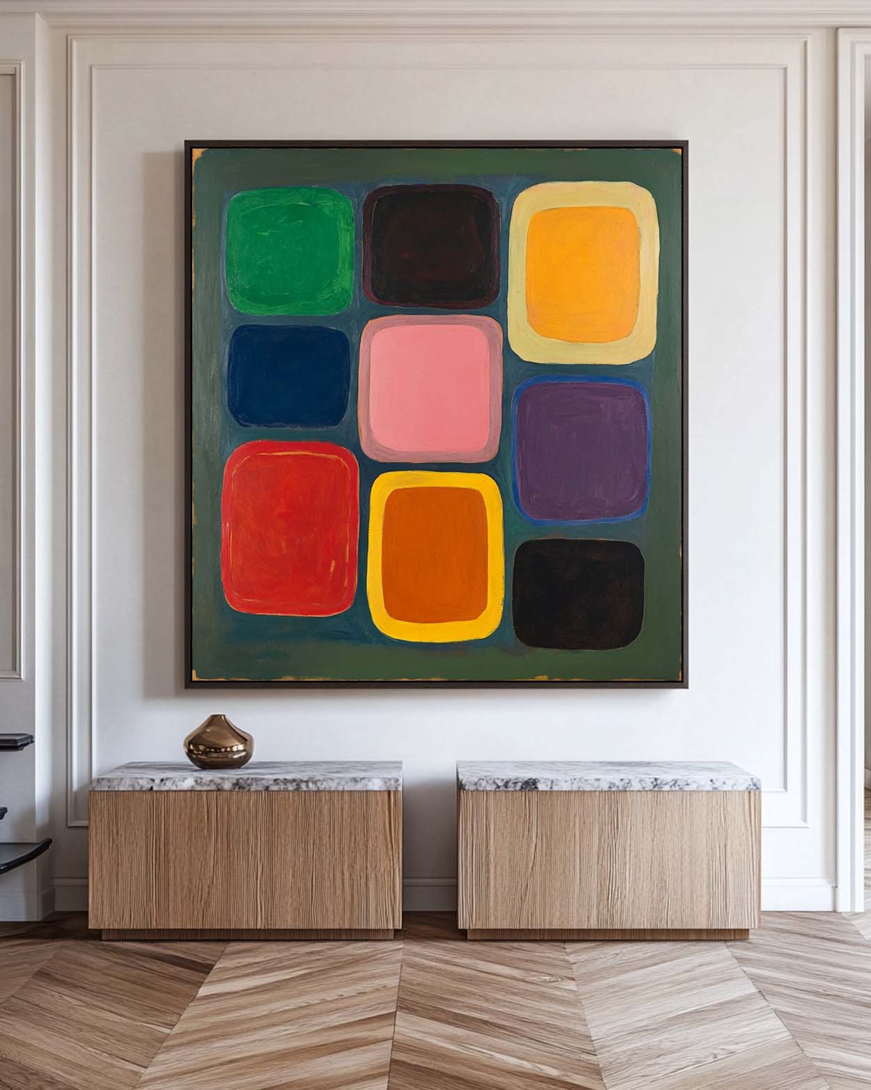 Multi‑Color Square Soft‑Edge Geometric‑Block Artwork
