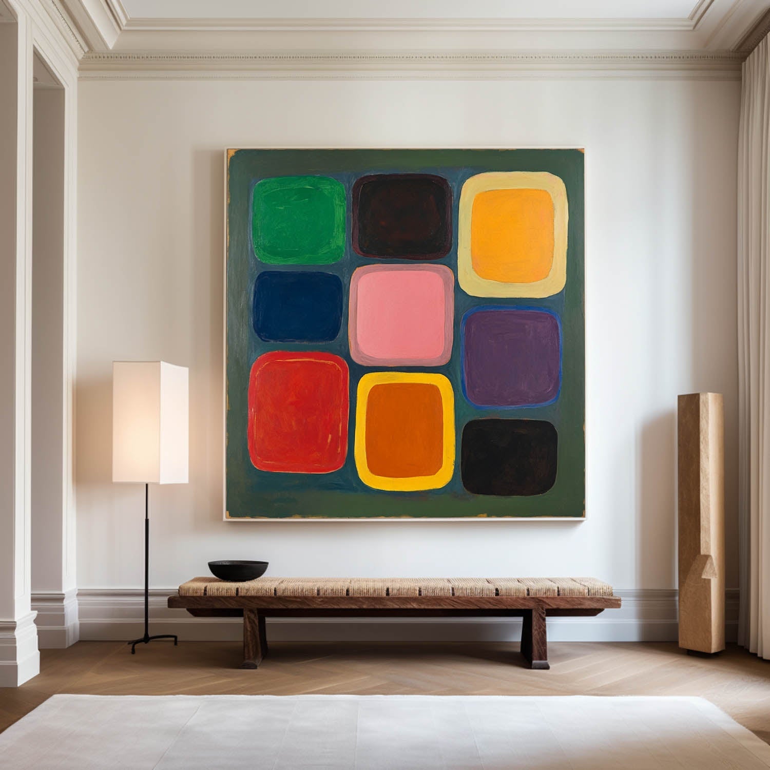 Multi‑Color Square Soft‑Edge Geometric‑Block Artwork