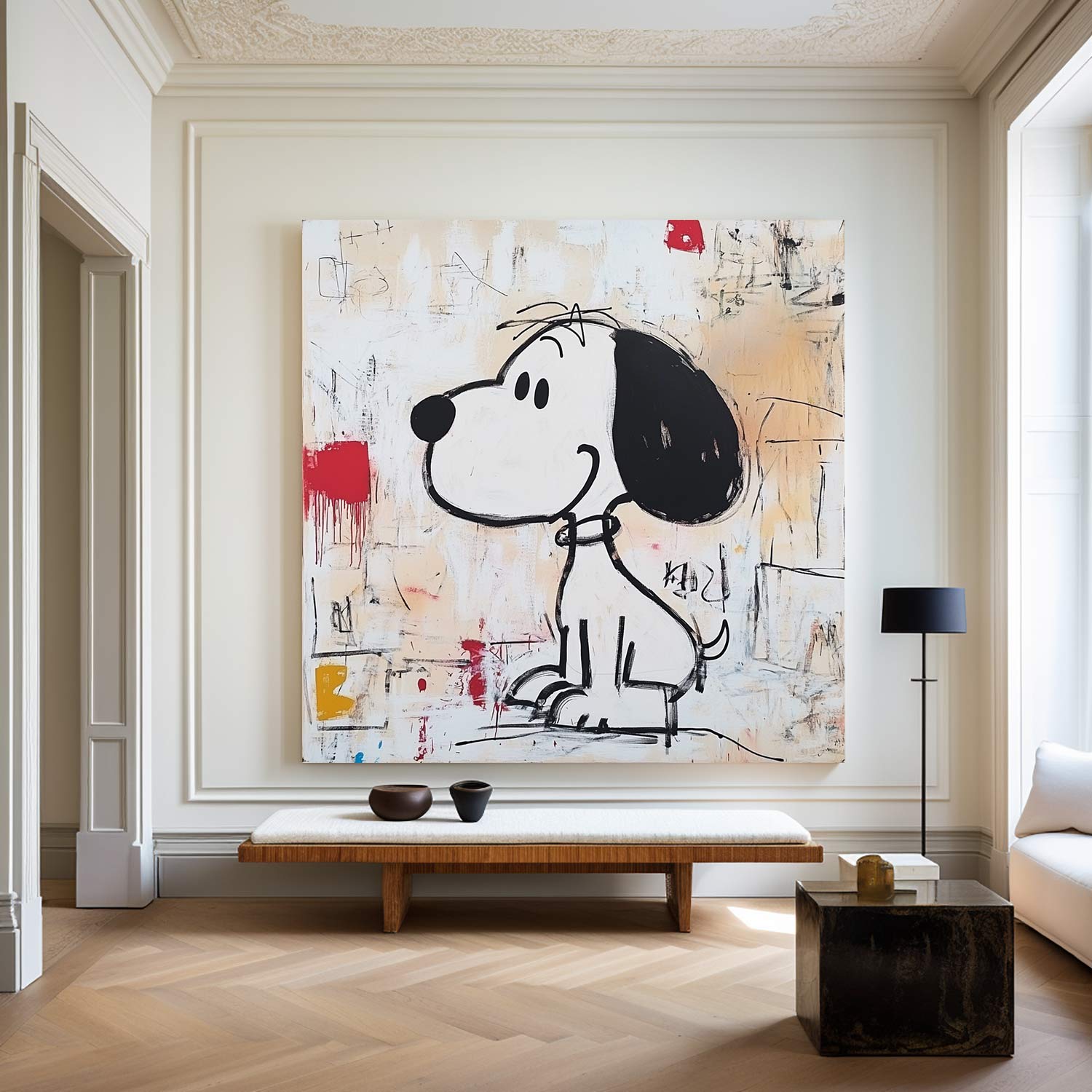 Expressionist Snoopy Painting With Textured Neutral