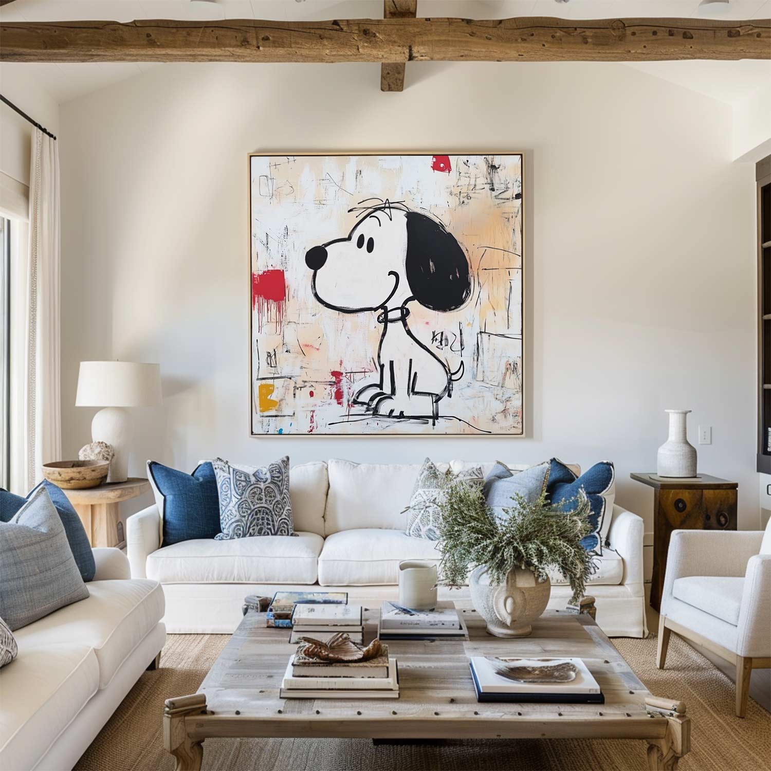 Expressionist Snoopy Painting With Textured Neutral