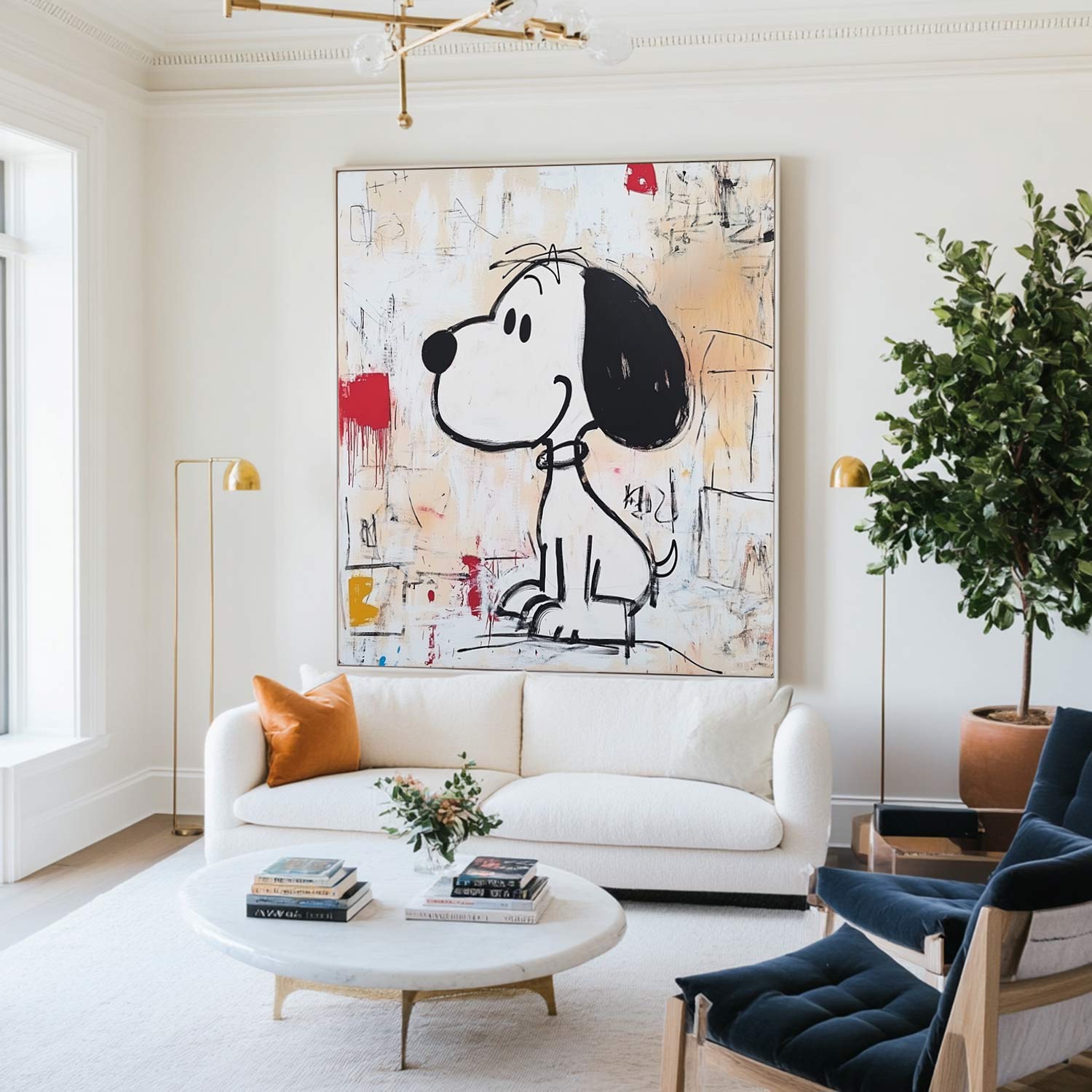 Expressionist Snoopy Painting With Textured Neutral