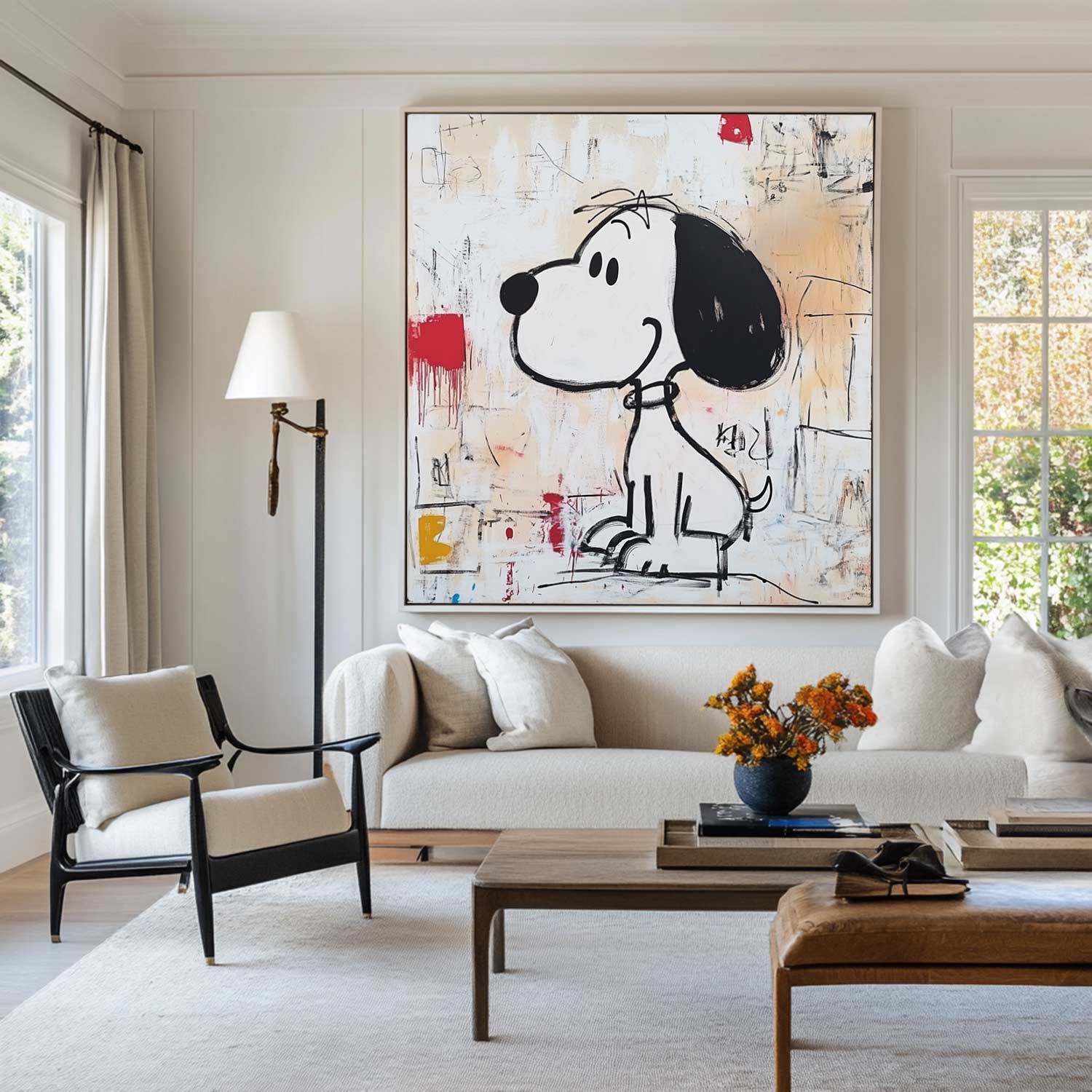 Expressionist Snoopy Painting With Textured Neutral