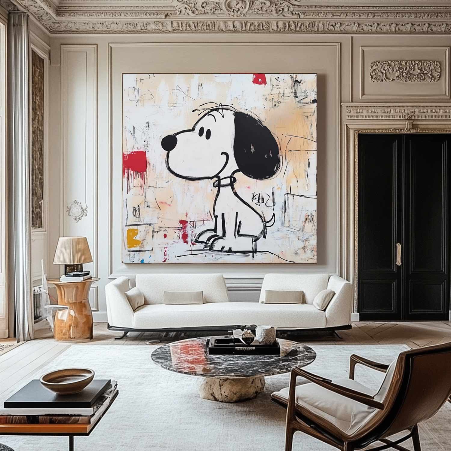 Expressionist Snoopy Painting With Textured Neutral