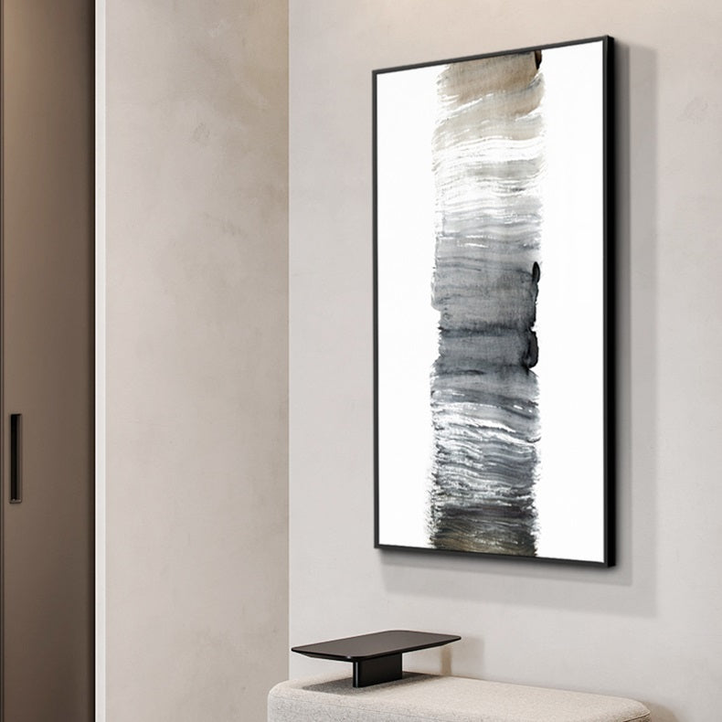 Minimalist Black White Vertical Abstract Wall Art