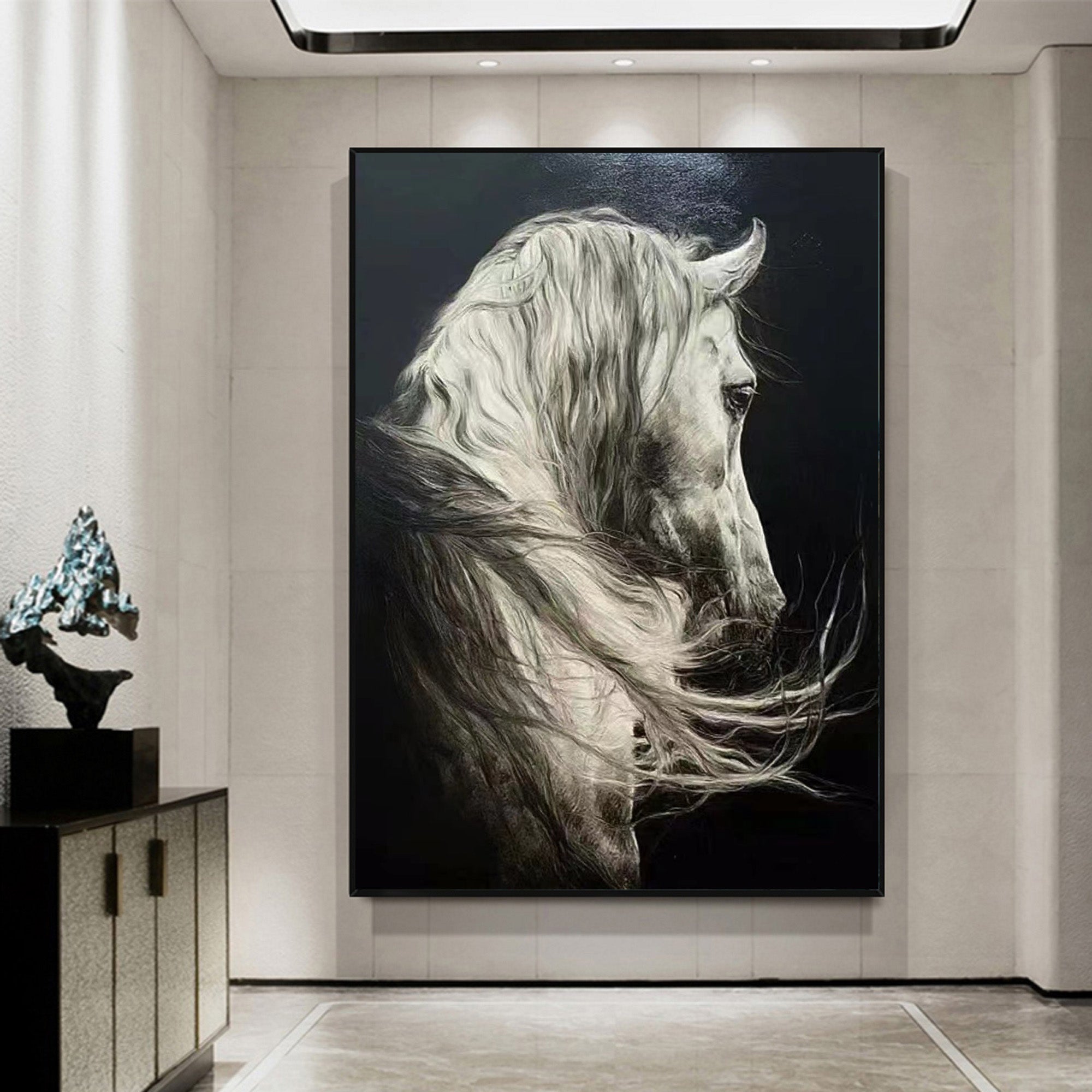 Wild Spirit Monochrome Horse Portrait Wall Art