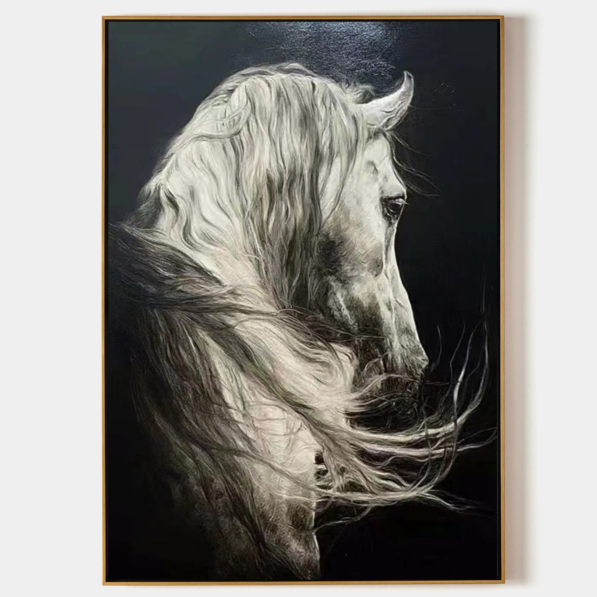 Wild Spirit Monochrome Horse Portrait Wall Art