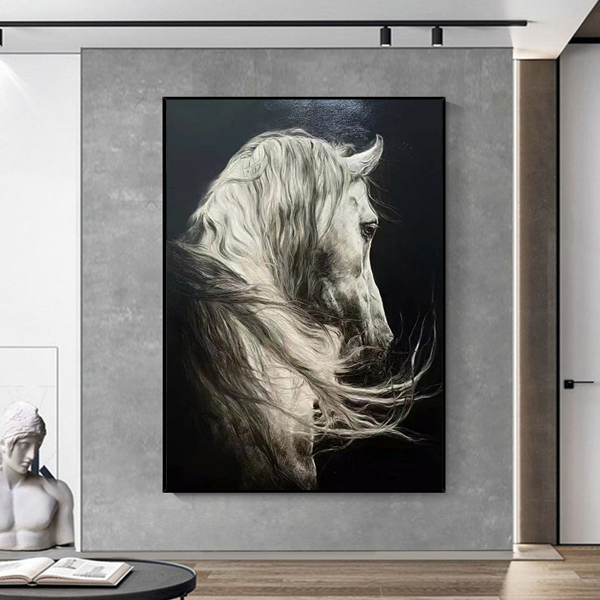 Wild Spirit Monochrome Horse Portrait Wall Art