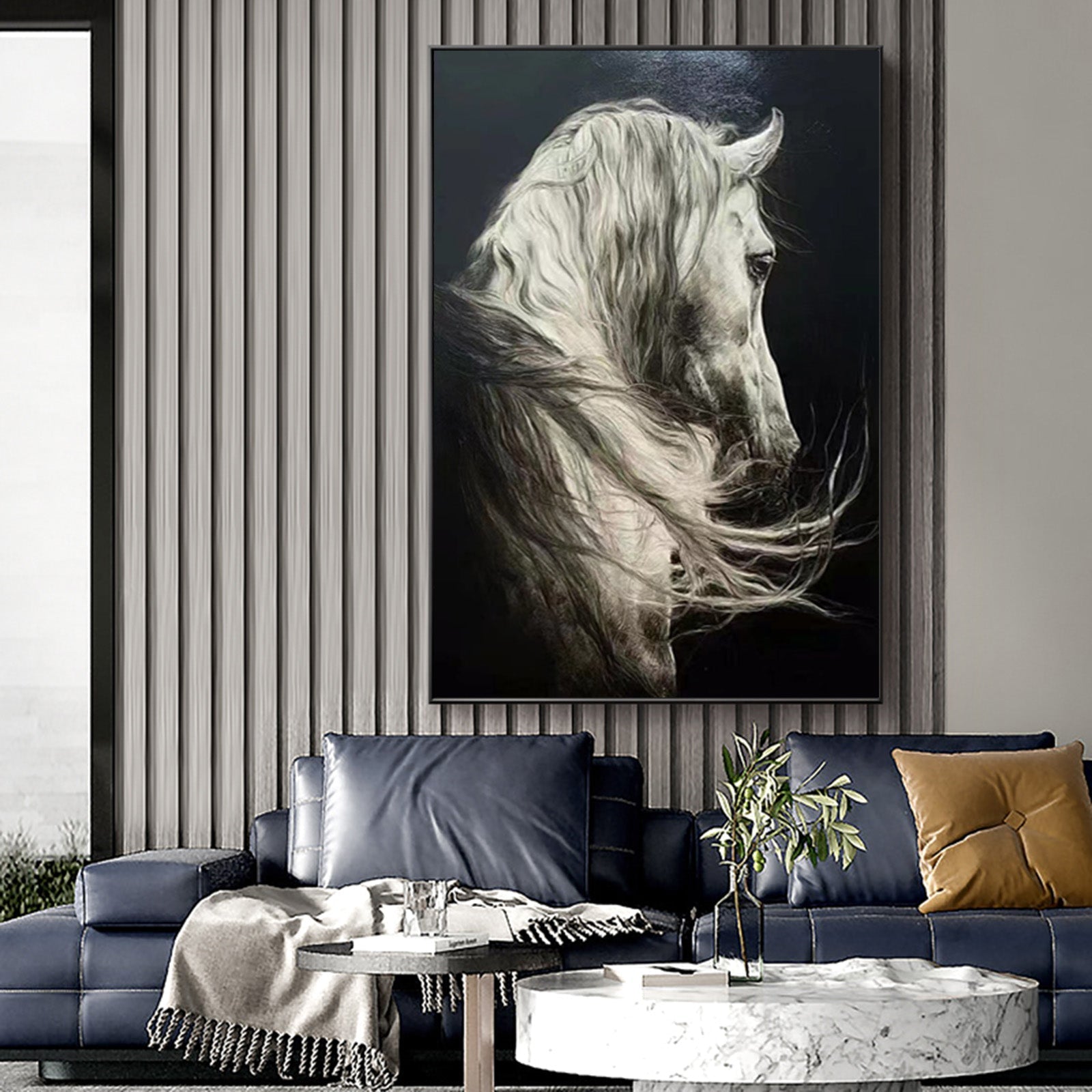 Wild Spirit Monochrome Horse Portrait Wall Art