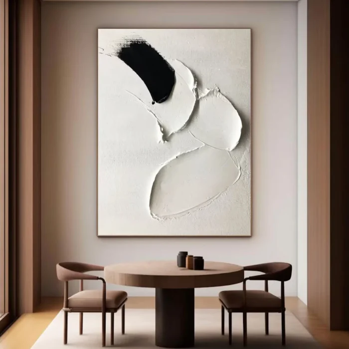 Black White Minimalist Painting