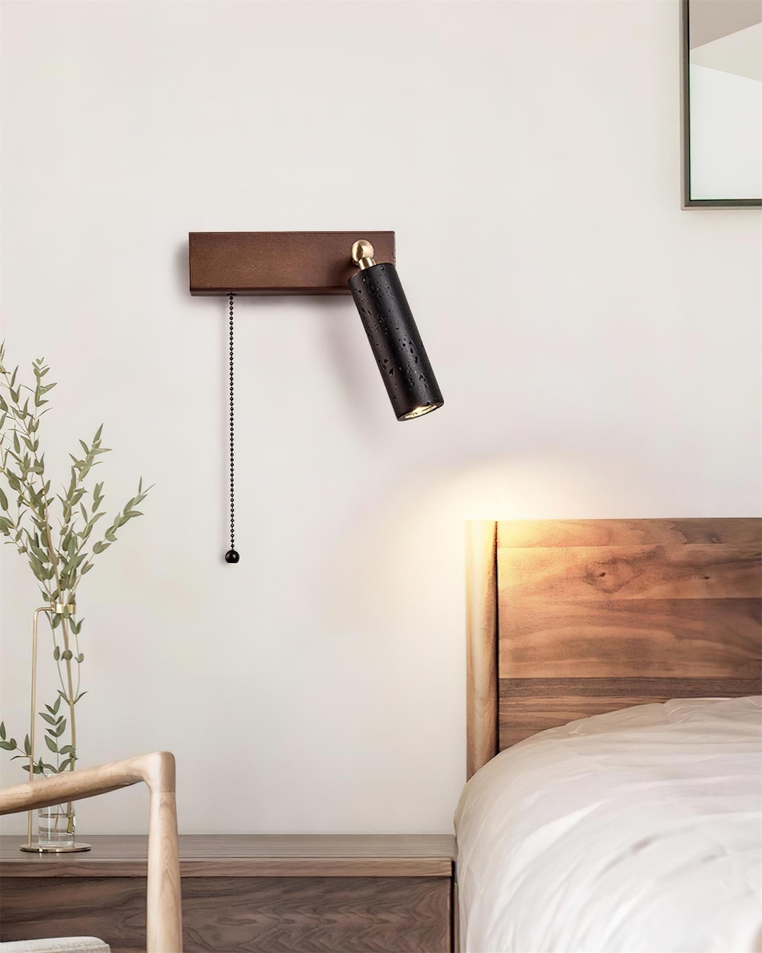 Ritta Wall Lamp Black Travertine Spotlight - Neutralighting