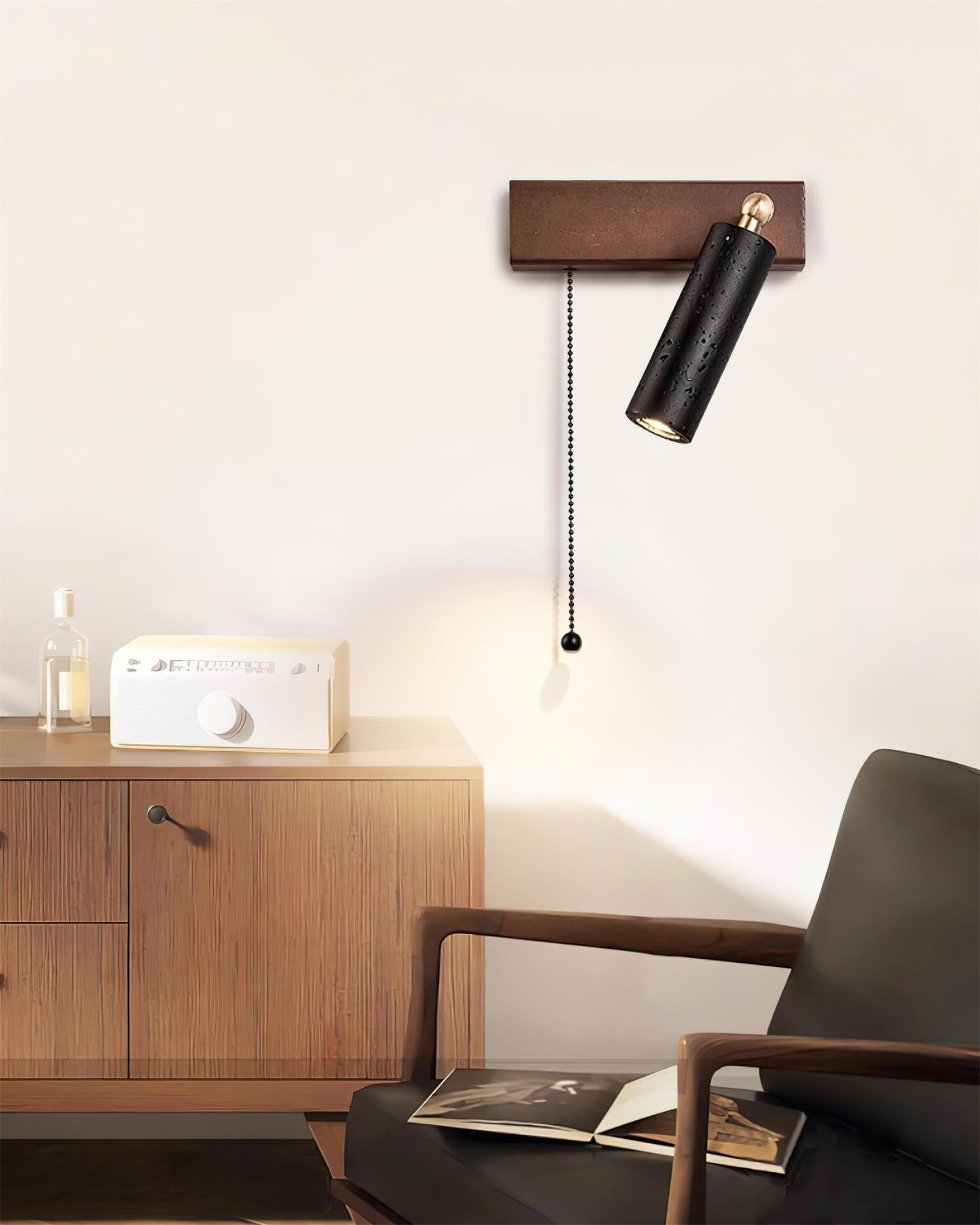 Ritta Wall Lamp Black Travertine Spotlight - Neutralighting