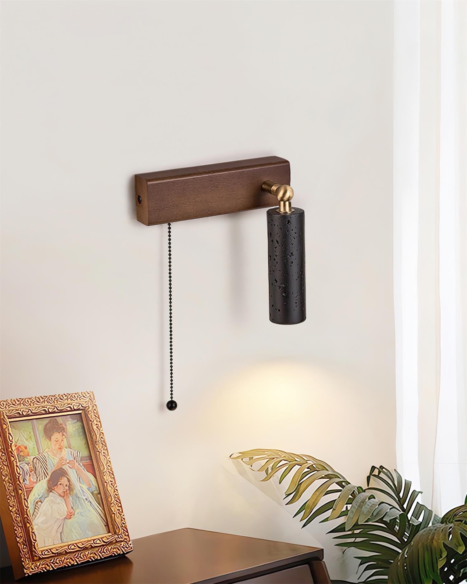 Ritta Wall Lamp Black Travertine Spotlight - Neutralighting