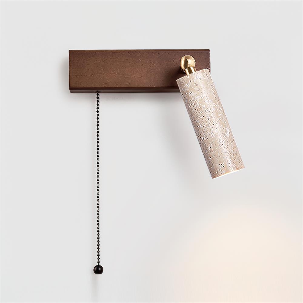 Ritta Wall Lamp Black Travertine Spotlight - Neutralighting