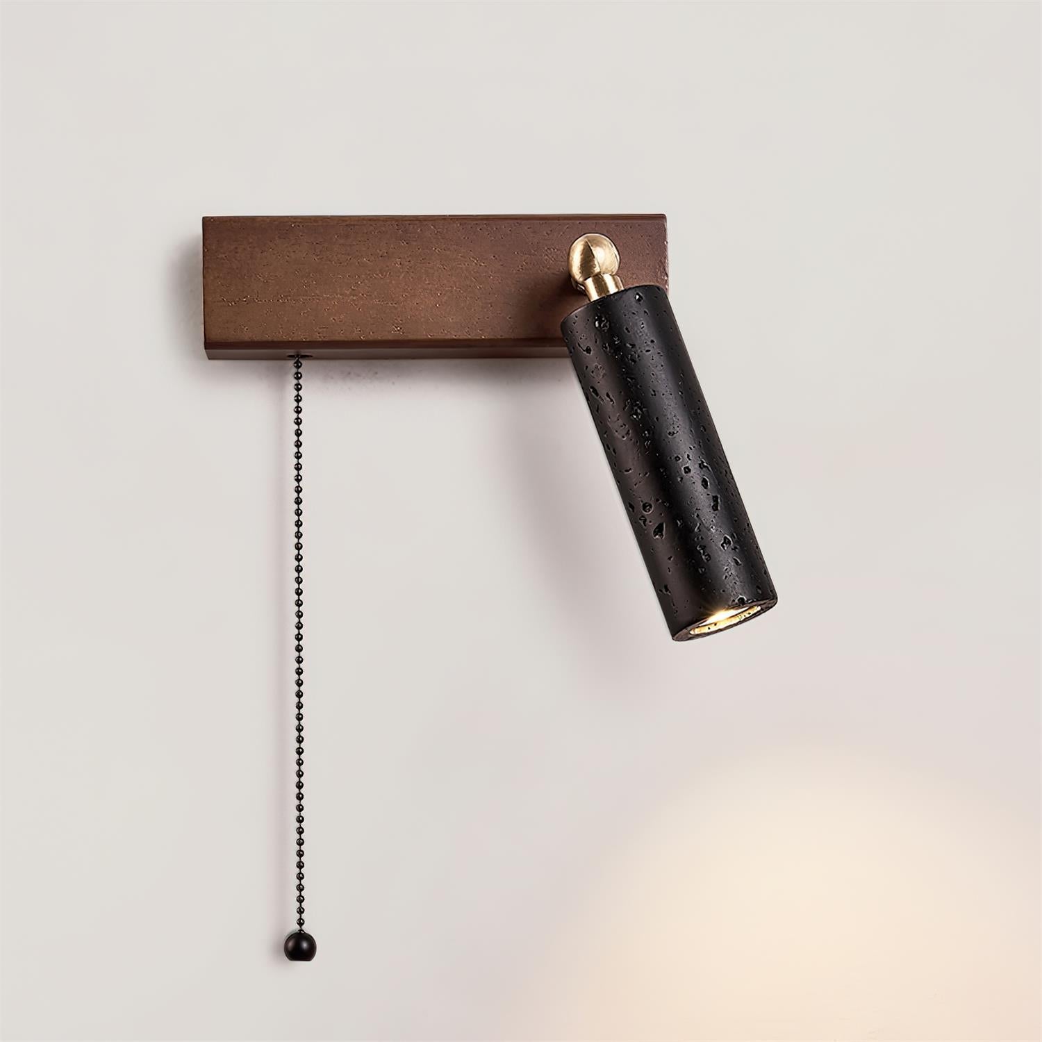 Ritta Wall Lamp Black Travertine Spotlight - Neutralighting