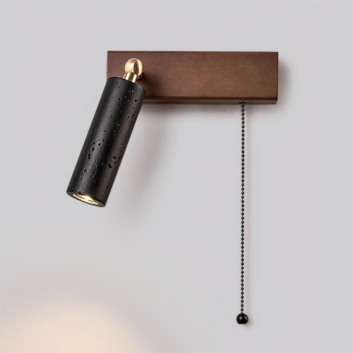 Ritta Wall Lamp Black Travertine Spotlight - Neutralighting