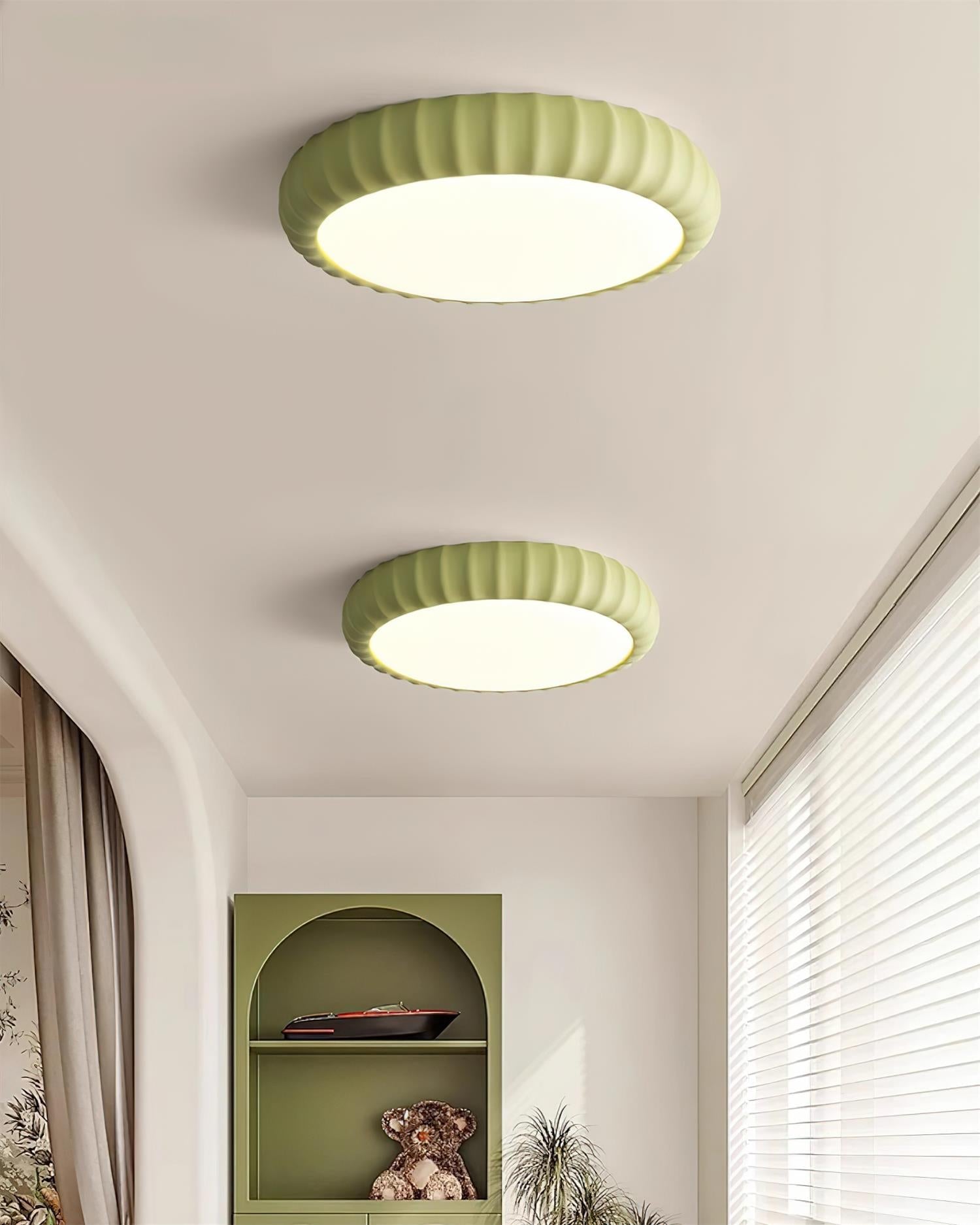 Ceiling Light Soft Green Resin Minimalist Flush Mount Modern - Neutralighting