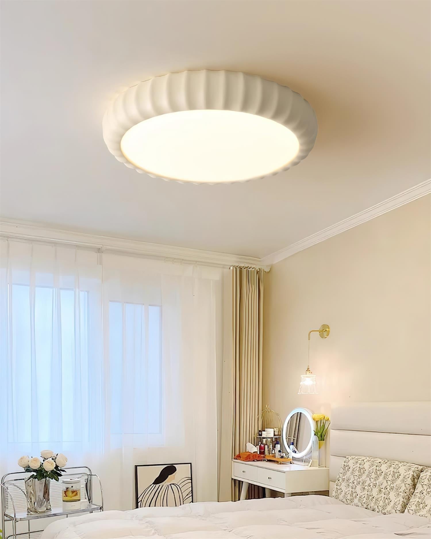 Ceiling Light Soft Green Resin Minimalist Flush Mount Modern - Neutralighting
