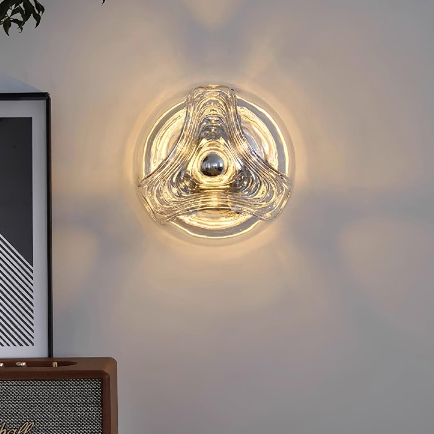 Wall Lamp Swirl Texture Clear Amber Smoke Gray Modern Accent - Neutralighting