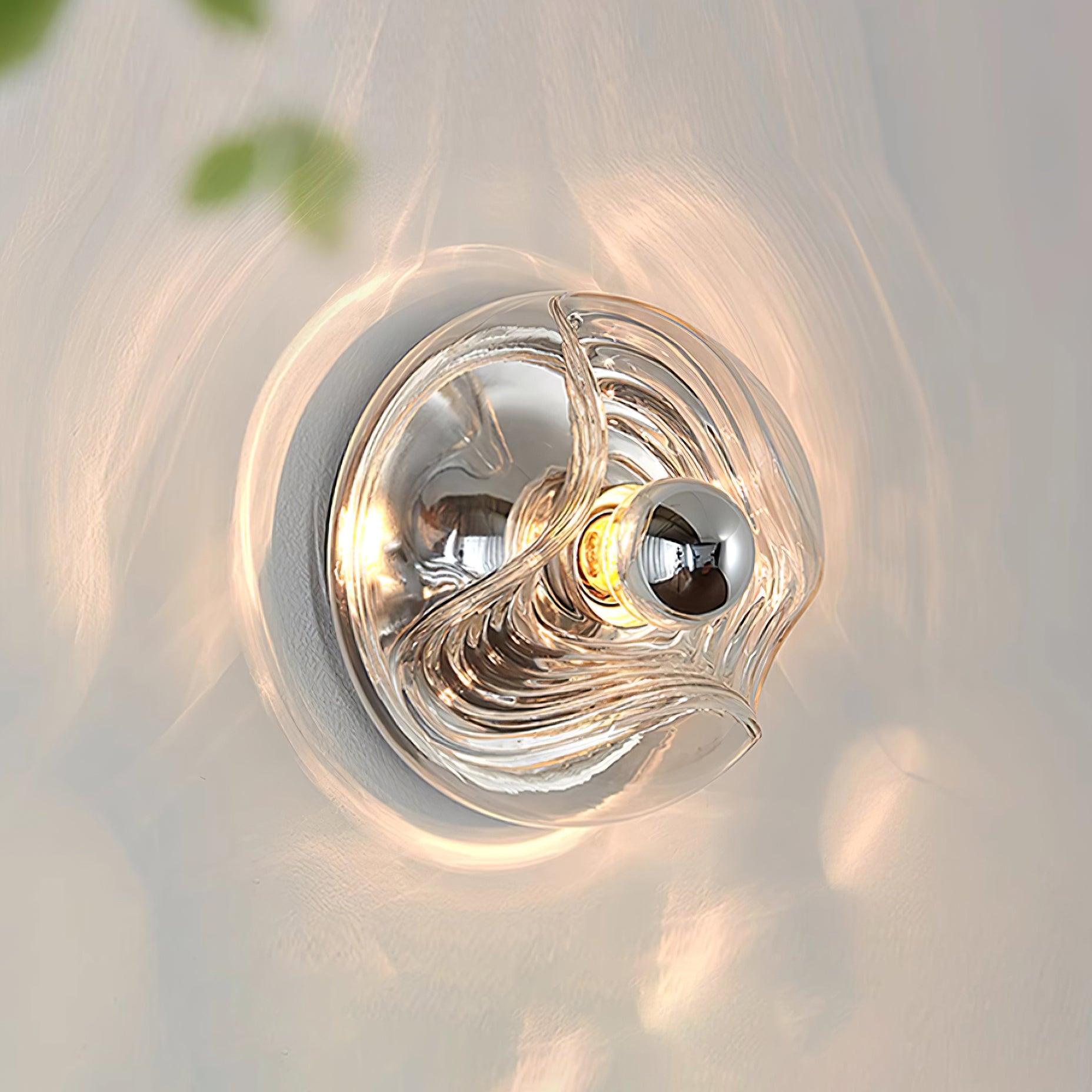 Wall Lamp Swirl Texture Clear Amber Smoke Gray Modern Accent - Neutralighting