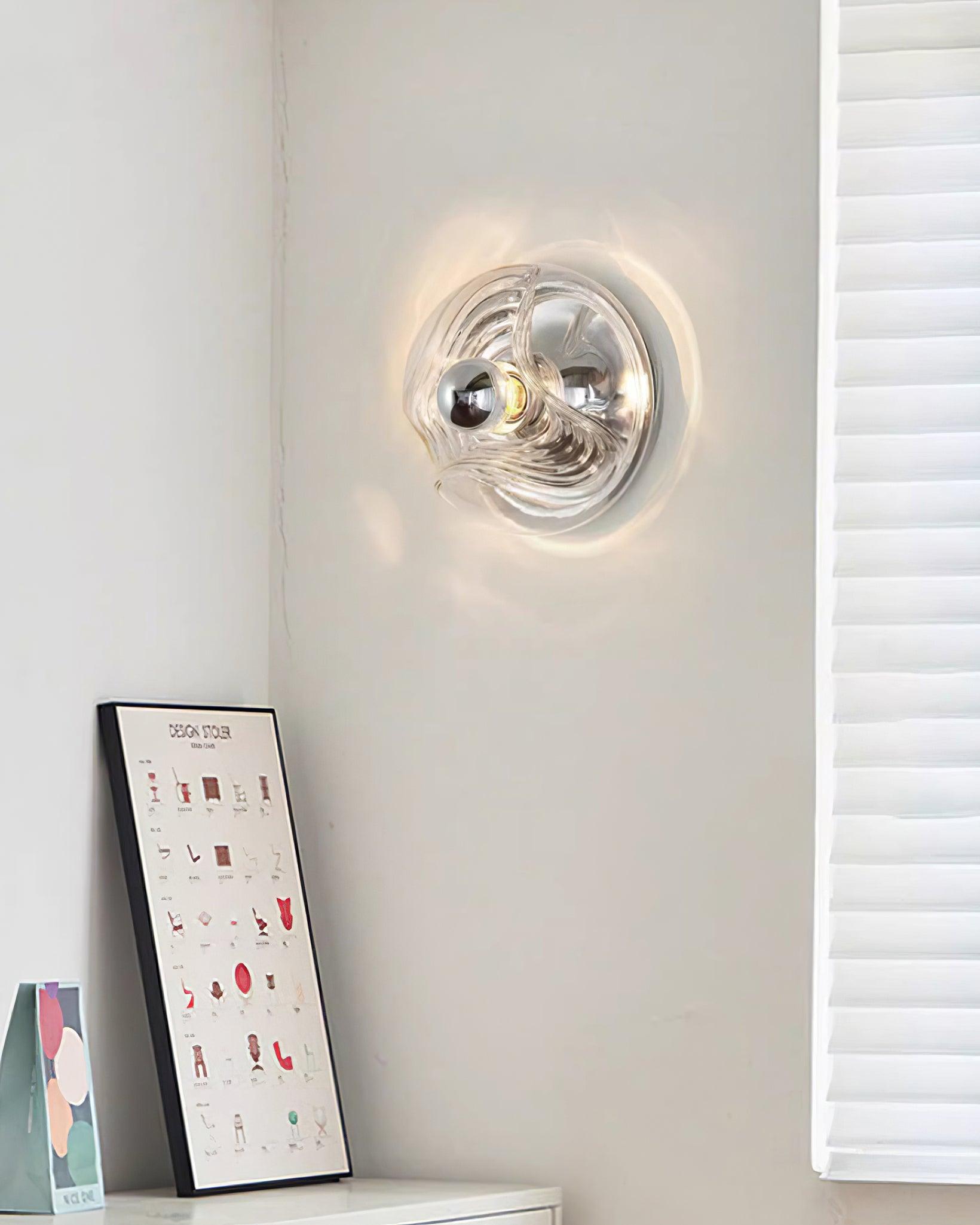 Wall Lamp Swirl Texture Clear Amber Smoke Gray Modern Accent - Neutralighting