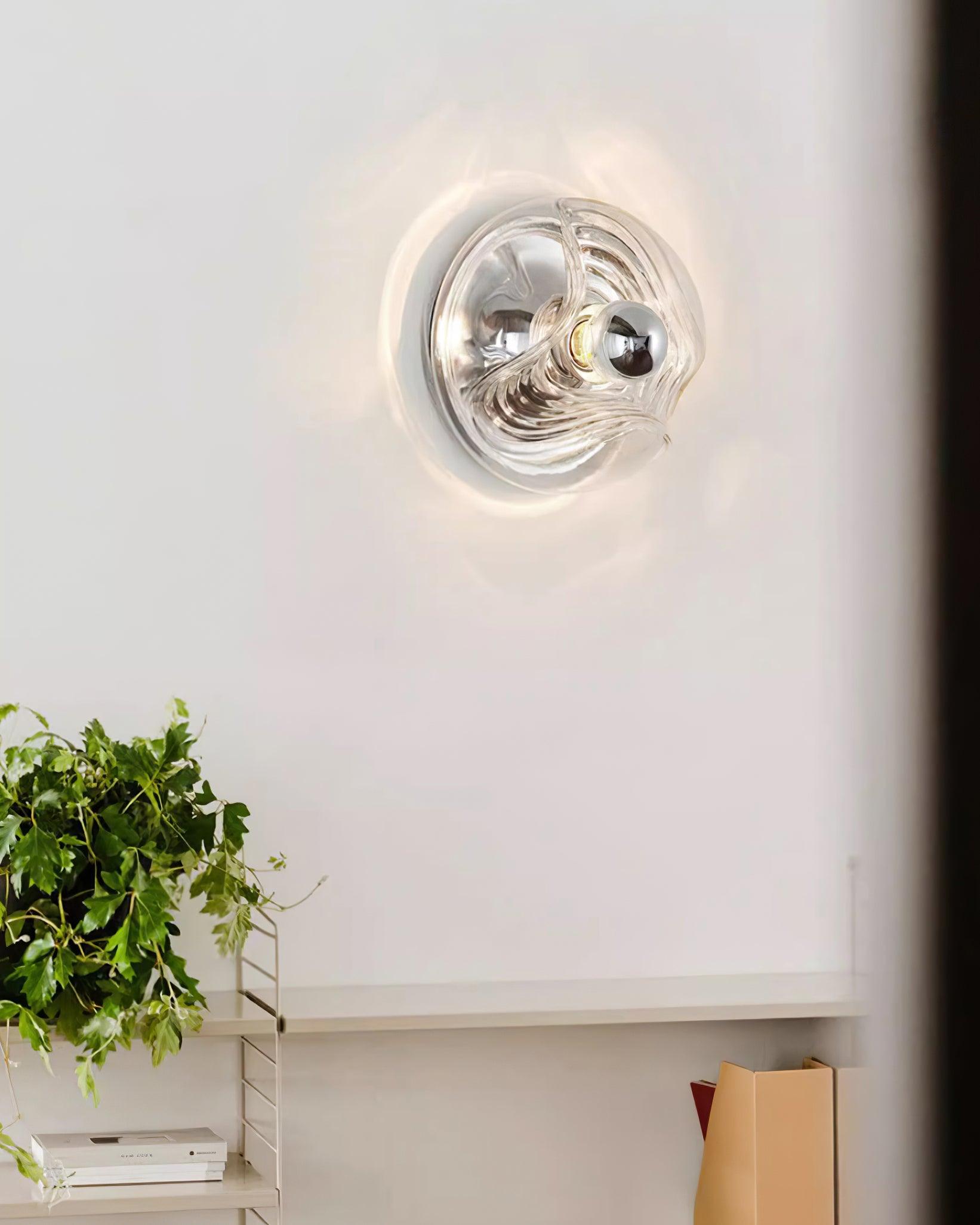 Wall Lamp Swirl Texture Clear Amber Smoke Gray Modern Accent - Neutralighting