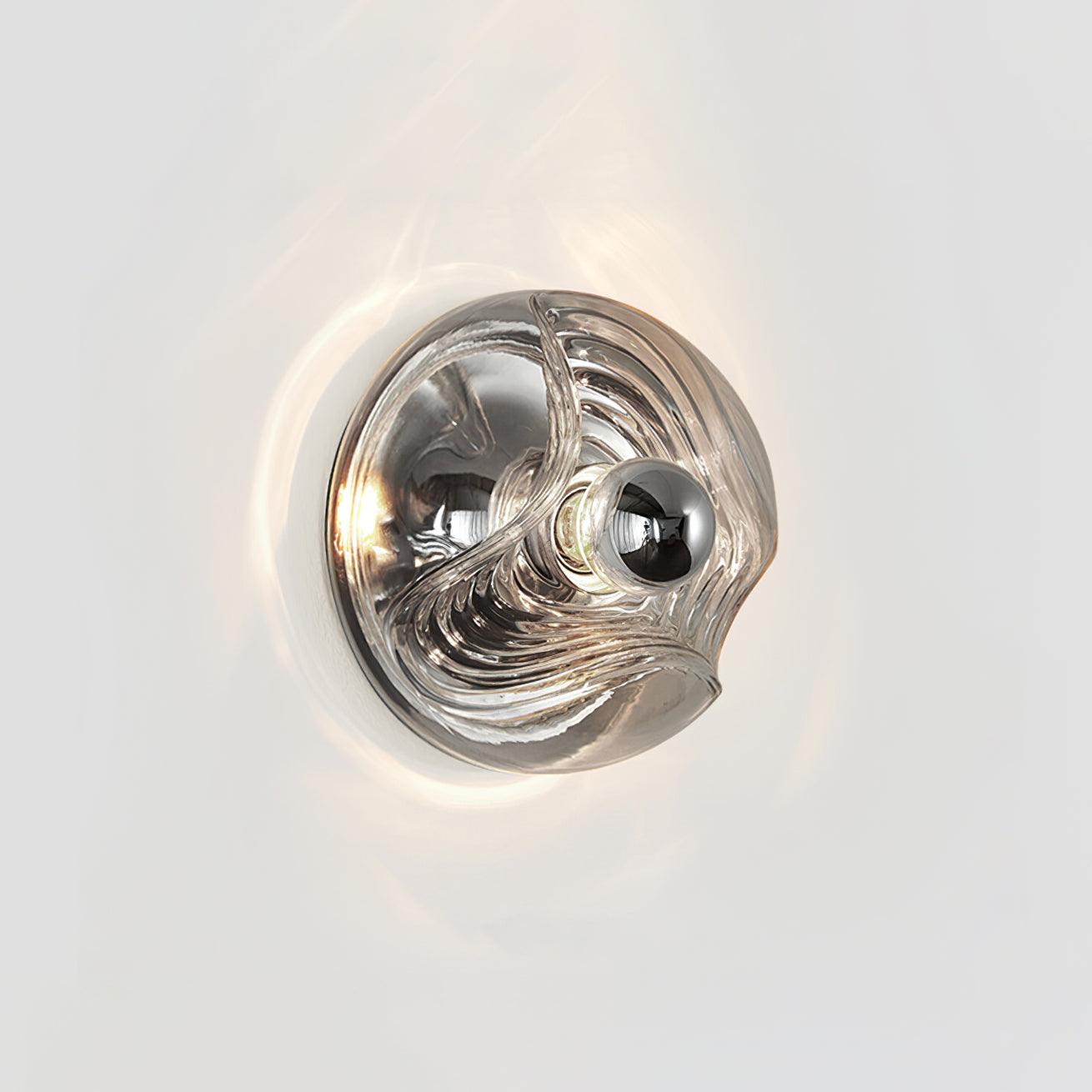 Wall Lamp Swirl Texture Clear Amber Smoke Gray Modern Accent - Neutralighting