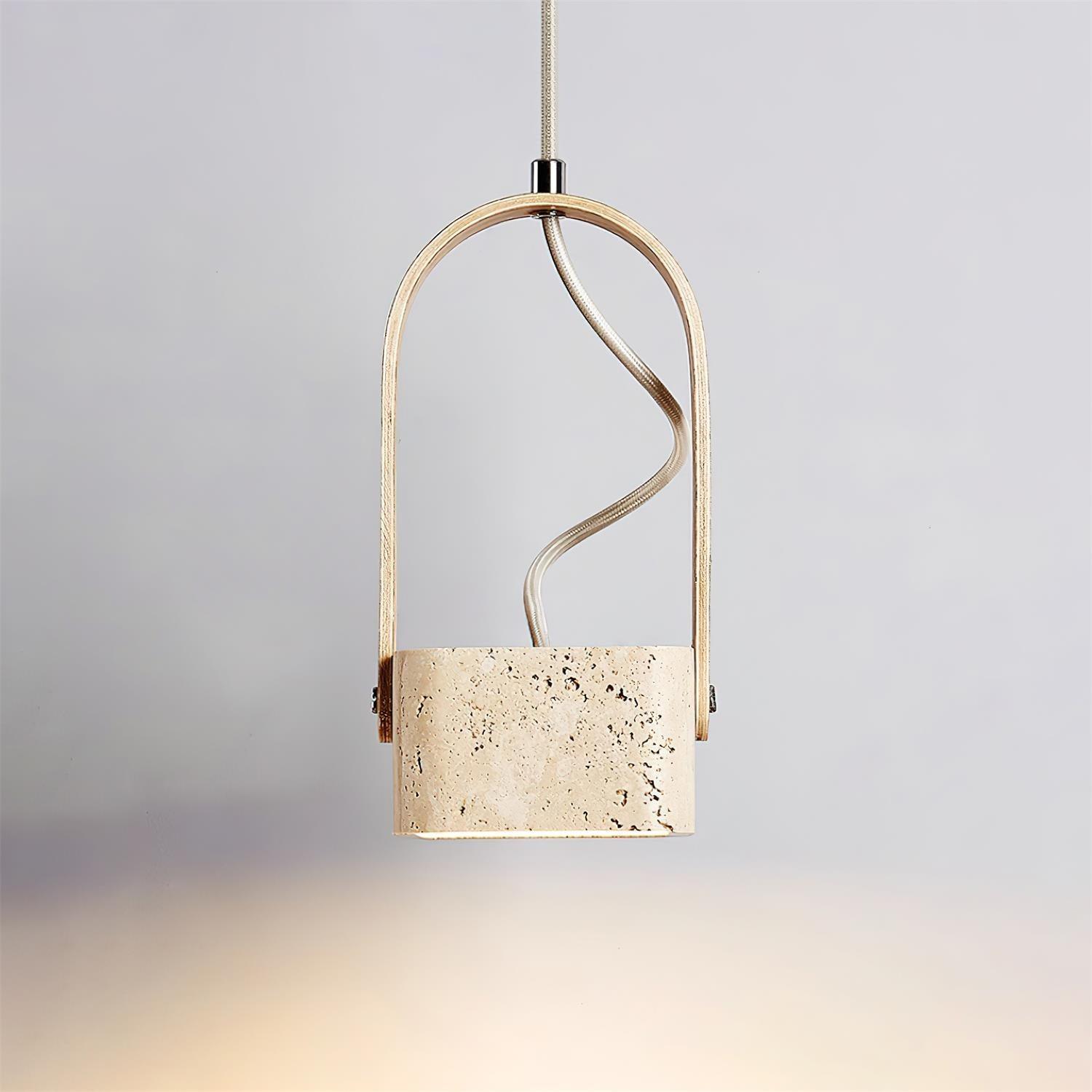 Cesta Pendant Light Square Yellow Travertine - Neutralighting