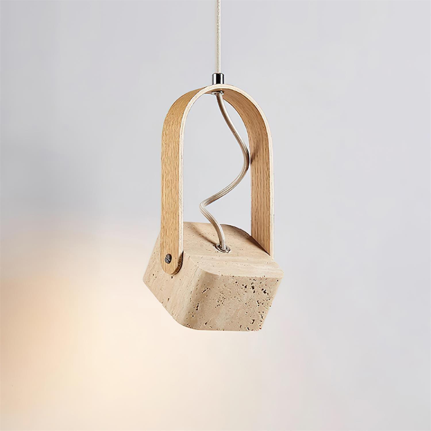 Cesta Pendant Light Square Yellow Travertine - Neutralighting