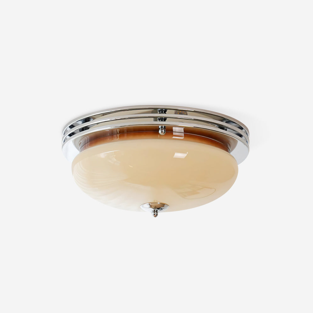 Ceiling Light Metal Canopy and Glass Shade Classic Round Modern - Neutralighting