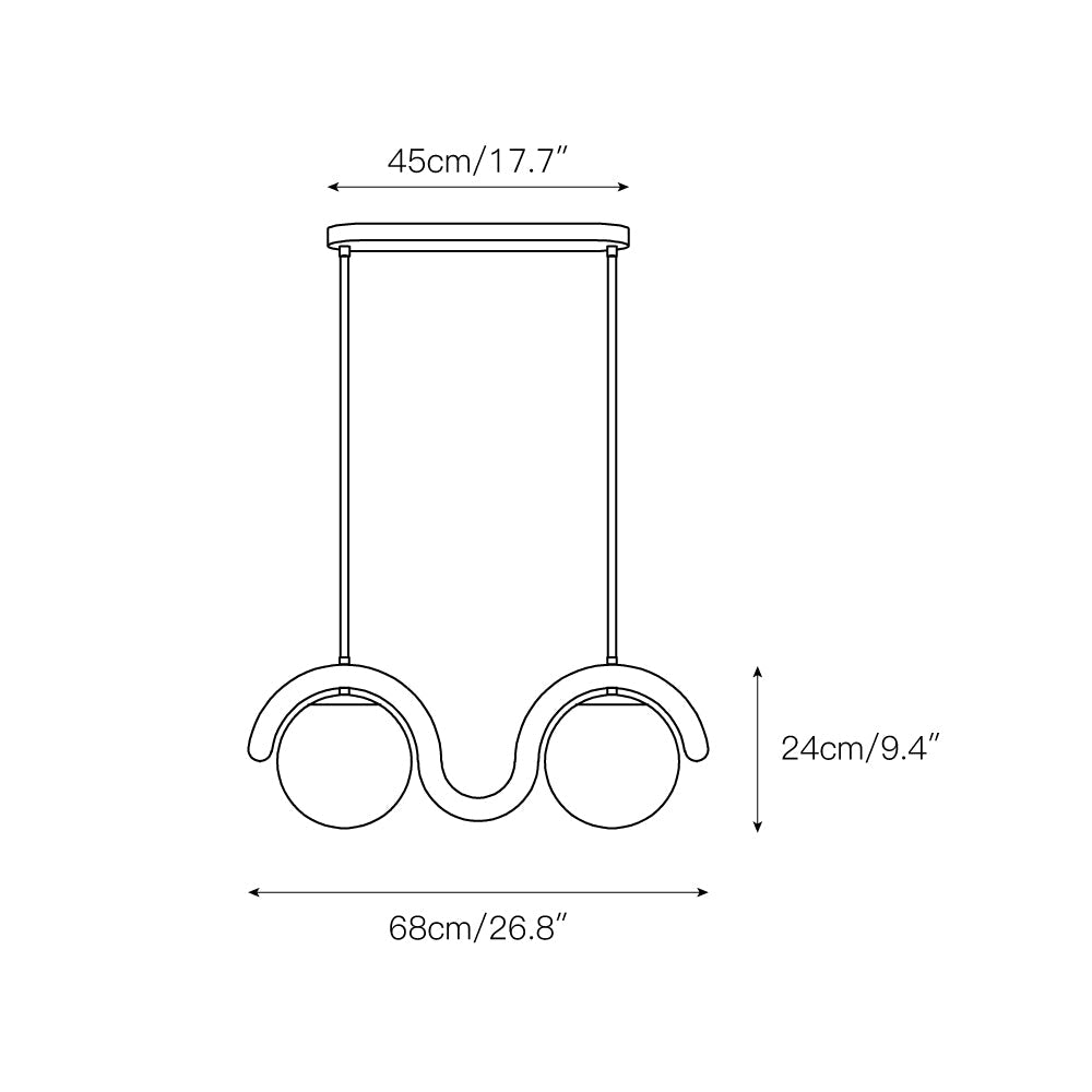 Uveta Linear Chandelier Red&Silver