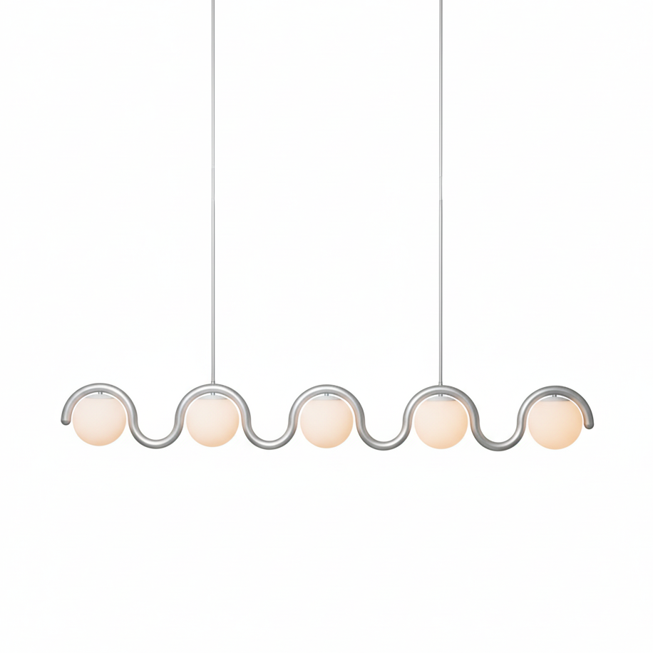Uveta Linear Chandelier Red&Silver