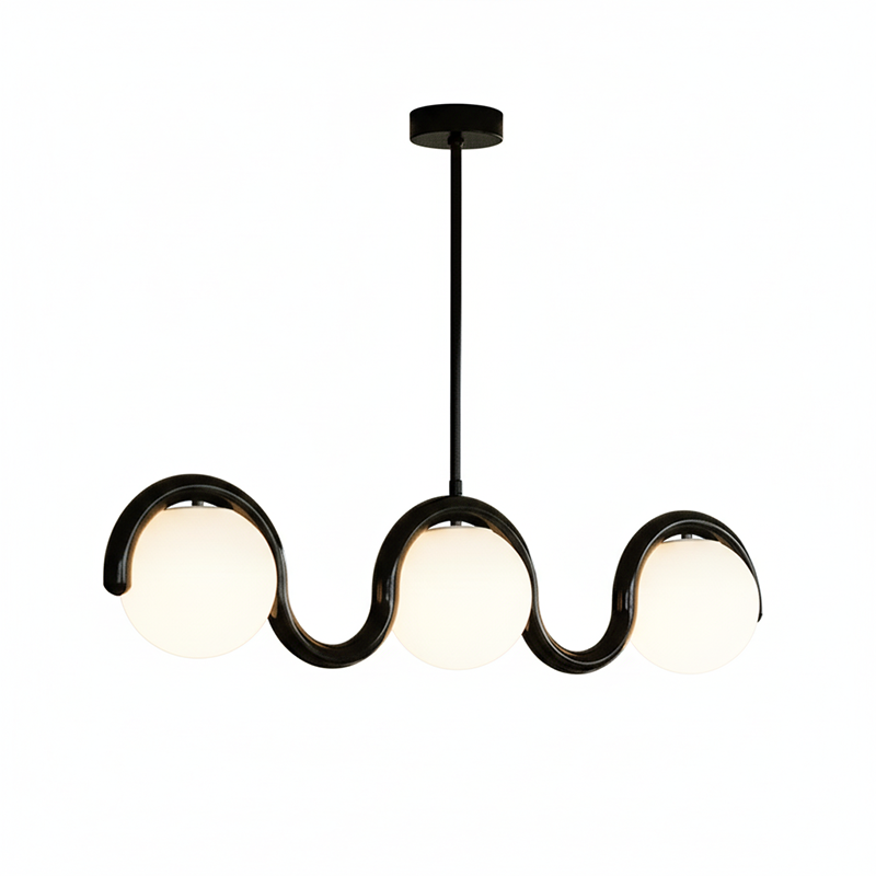 Uveta Linear Chandelier Red&Silver