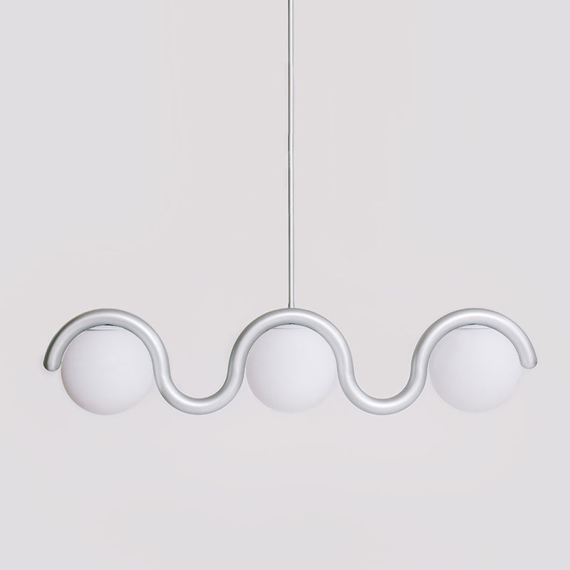 Uveta Linear Chandelier Red&Silver
