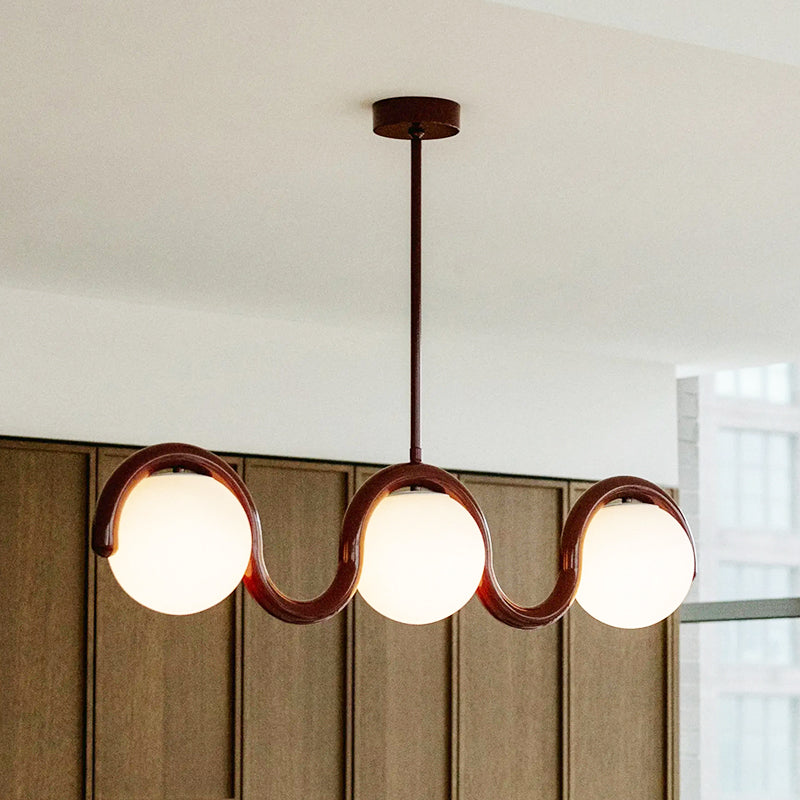 Uveta Linear Chandelier Red&Silver - Neutralighting