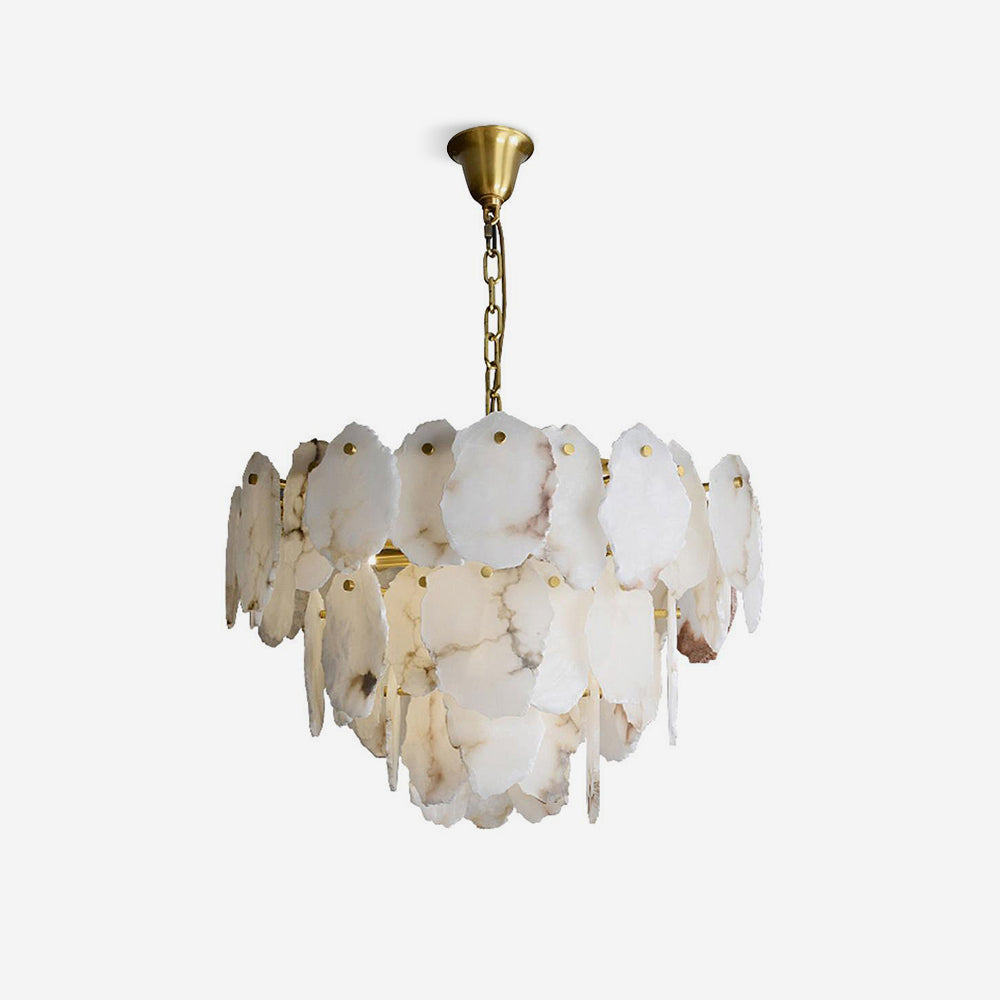 Leon Alabaster Chandelier Layered Stone Slices - Neutralighting