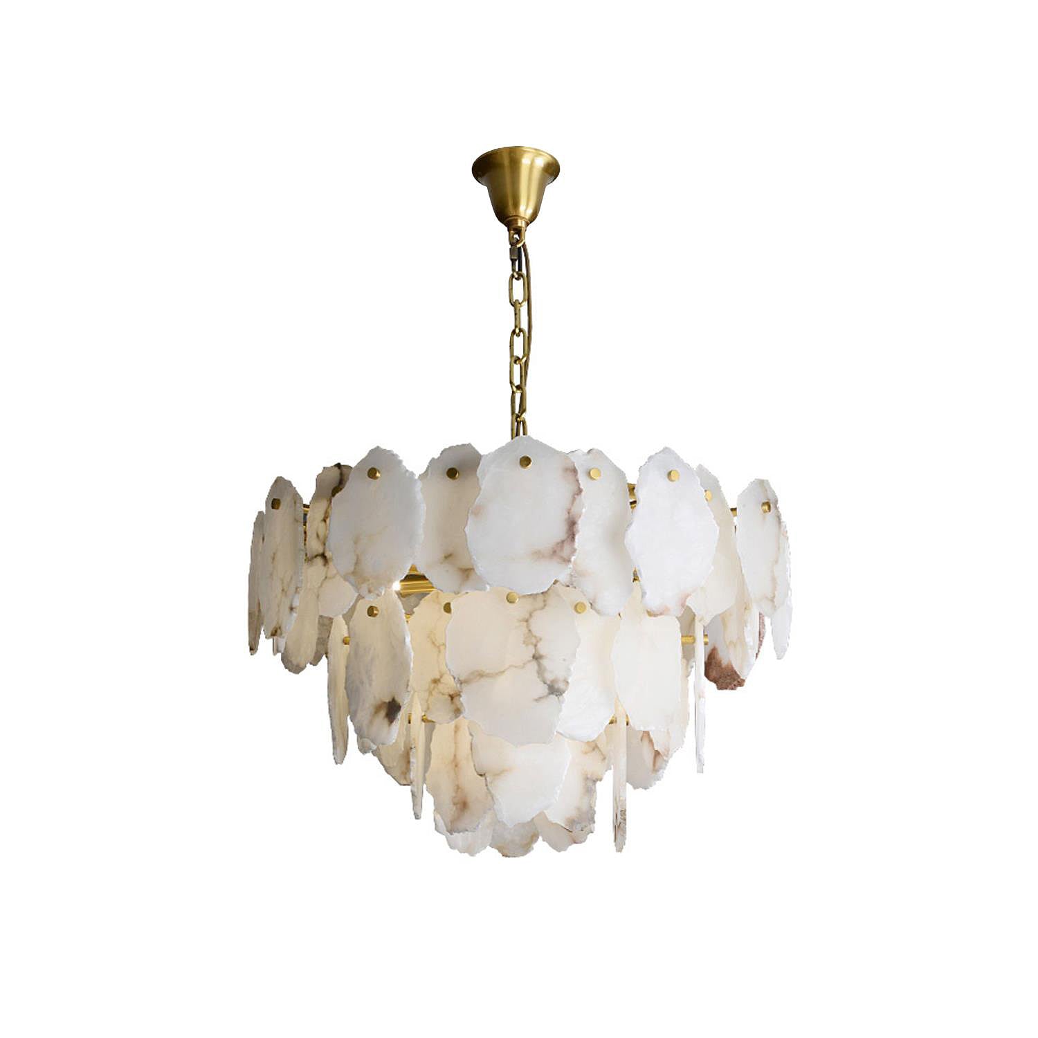 Leon Alabaster Chandelier Layered Stone Slices - Neutralighting