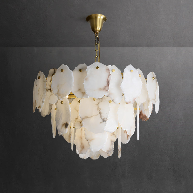 Leon Alabaster Chandelier Layered Stone Slices - Neutralighting