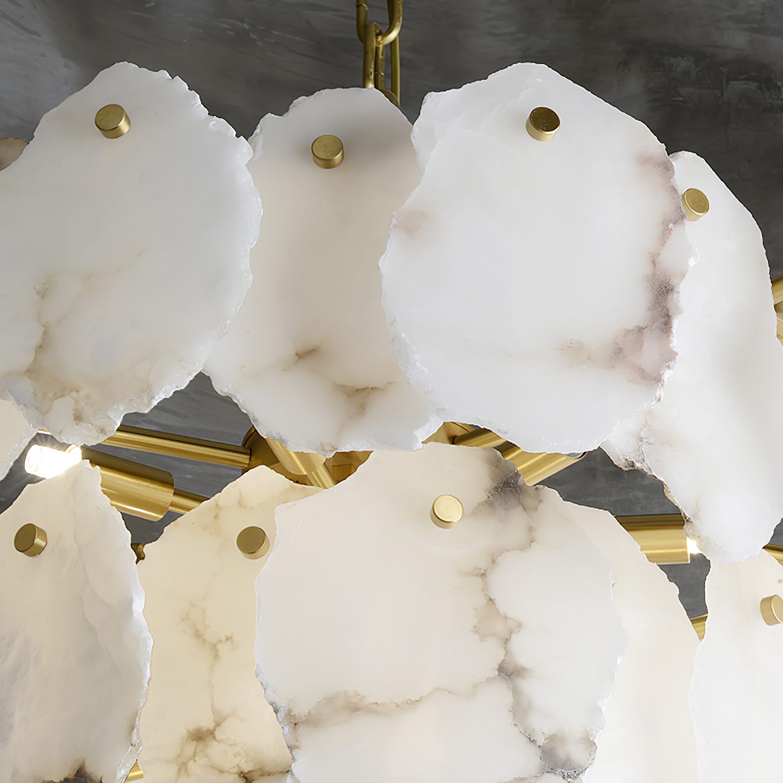 Leon Alabaster Chandelier Layered Stone Slices - Neutralighting