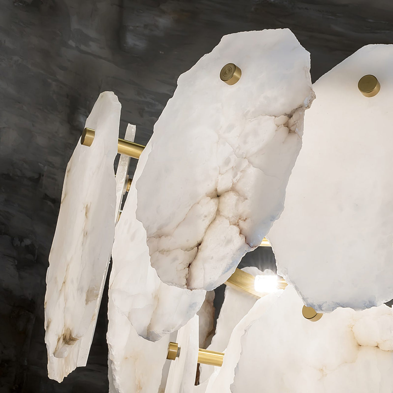 Leon Alabaster Chandelier Layered Stone Slices - Neutralighting