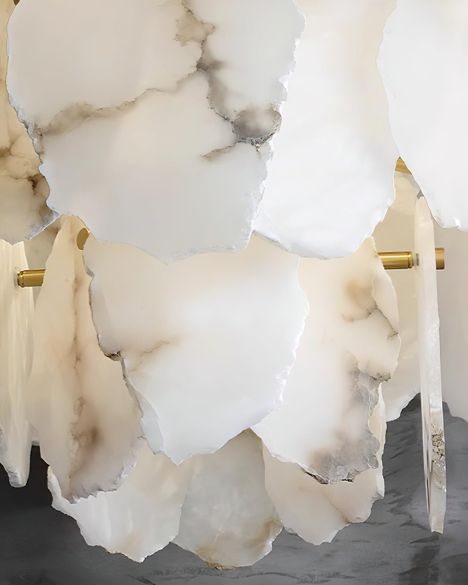 Leon Alabaster Chandelier Layered Stone Slices - Neutralighting