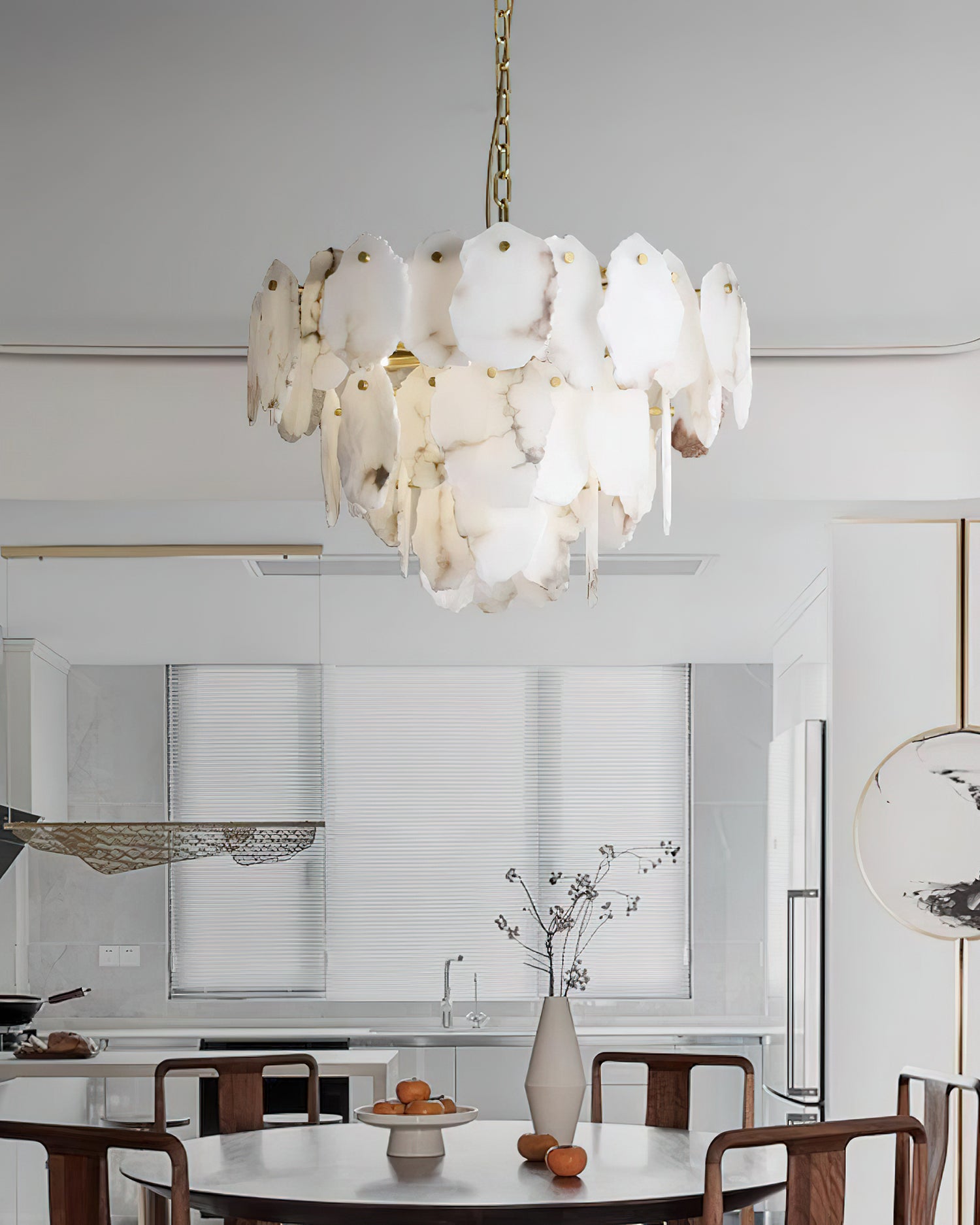 Leon Alabaster Chandelier Layered Stone Slices - Neutralighting